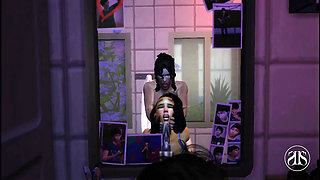 Horny slut gets fuck in the restroom - Party scene 3D, The sims 4