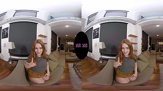 Guess What Is The Color Of My Panties - Cute Redhead Solo Masturbation
