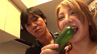 Sexy Japanese slut gets her hairy pussy teased