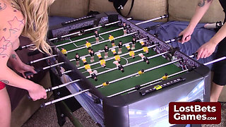 Two Best Friends Navigate This Comedic Strip Foosball Game