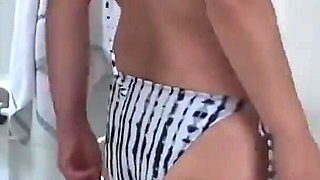 On the Beach While I Put on a Bikini, My Friend's Stepson Jerks off