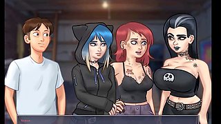 Cartoon stepmom and stepsiblings get into a hilarious mess during summertime saga