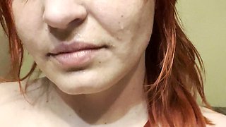 Riding Dildo with Belt on Neck and Few Orgasms