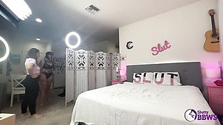 Girl girl smut with sultry Angel Summer from Slutty BBWS