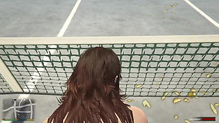 Trevor and Cheating wife amada having sex in tennis court