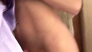 Horny Cindy grabs a man's cock at work