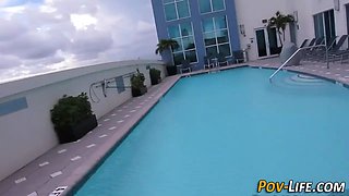 Teenie gets cum showered