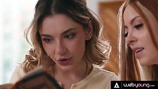 Petite Blonde Demi Hawks & Redhead Kait Try Hot Lesbian Sex While Studying - Fingering & Passion
