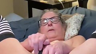 Hot MILF Masturbates with Black Rabbit and Anal Beads Legs Spread Wide