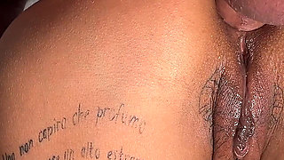 Tattooed Girl Gets Anal Creampie and Sucks Dick After