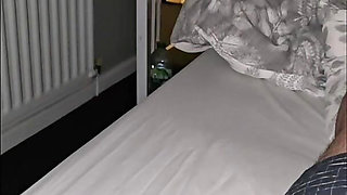 Step mom steps into step son room and handjob his dick without shame