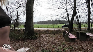 Blonde Amateur Miley Weasel Risky Public Fuck in a Car