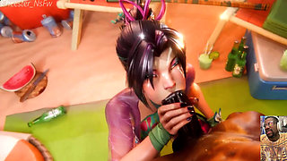 Slutty Fucking Ass Psylocke Deepthroats a BBC at the Beach, Honoka Big Breast Paizuri Cumshot Facial