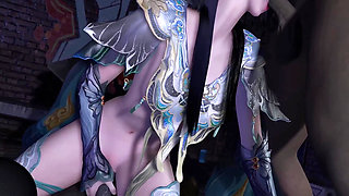 3D Cute Asian Officer Wearing Sexy Dress Naked Her Perfect Ass