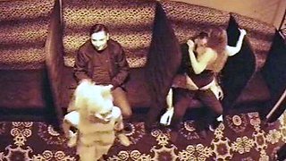 Strippers dance in the semi private room