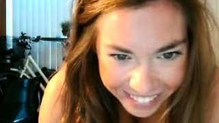 Amateur redhead poses and masturbates with toys
