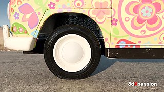 Groovy Sixties Journey: Sunset, Surfboards… and Wild Romp Atmosphere - Filthy deep throat, rcg, missionary & cum shot