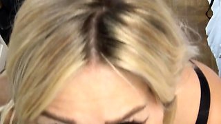 Amateur blonde girlfriend toyed and facialized