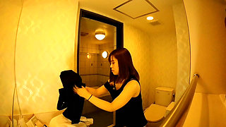 Shower dressing room before filming