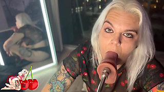 First Time Throat Fucking on the Fuck Machine