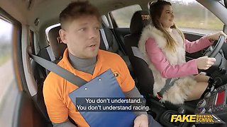 Busty Student Gia Rides Huge Cock in Fake Driving School - Hardcore Car Sex