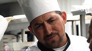 Cute waitress fucked in a reality show