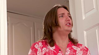 Flexible babe is willing to take both old and young dicks