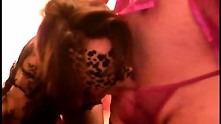 Italian Mom in Lingerie Gives a Blowjob