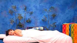 Lucy in the massage room