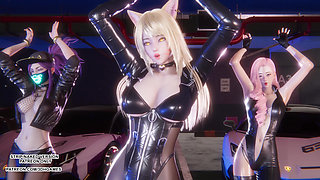 MMD GIRL CRUSH - DRIVE Ahri Seraphine Akali Hot Kpop Dance League of Legends