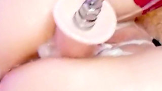 Fucking a Creamy Pussy with a Big Dildo