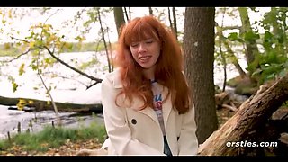 Hot Redhead Jessie Fingers Her Shaved Pussy - Intense Solo Masturbation