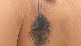 Horny Asian Cougar MILF Isabel Love Sheer Shiny Pantyhose Masturbation