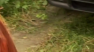 Amateur swingers fuck a skinny woman in the countryside