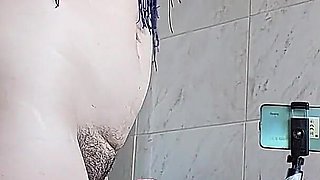 Hairy Brunette Pussy, Big Tits, Sensual Hairy Woman in the Kitchen