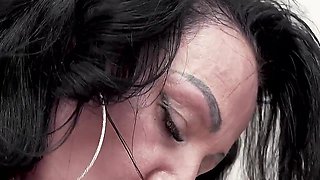 Horny MILF gives sloppy cum in mouth POV blowjob