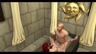 The Blissful Simmers_sims in Rome Bath House Sex Day
