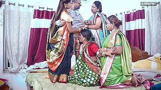 Desi Indian Tharki Sasurji Hardcore Fuck with His Four Stepdaughter at the Same Time