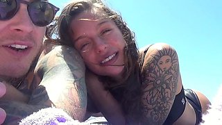 Hot amateur outdoor sex on the deck Blow job anal ATM