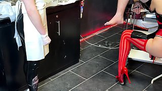 Blonde nurse has group sex with a bunch of grandpas