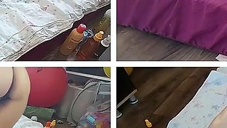 Wife Gives Me a Footjob. I Cum on My Wife's Body