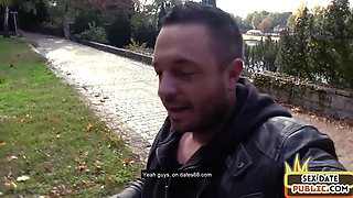 Latina babe gets doggystyled outdoor