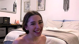 amateur girlfriend blowjob and awesome cumshot in her mouth