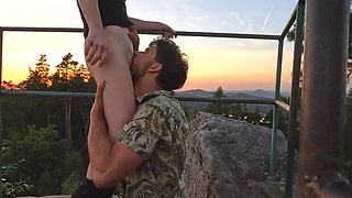 Hot Redhead Fucks Outdoors with Passion - Romantic Public Sex in Nature