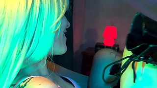 Blonde slut hardcore fuck and blowjob