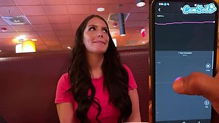 Public Orgasm Show with Alexa Payne and Interactive Toy during Lunch!