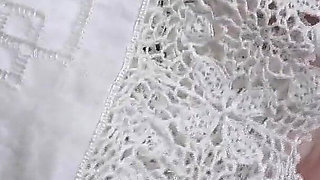 We Smell White Antique Cloth Handkerchiefs - Lady Victoria Valente