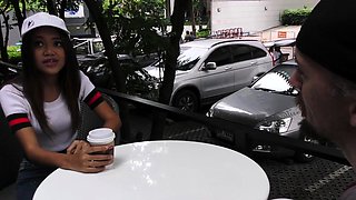 Tiny Thai teen picked up at coffee place