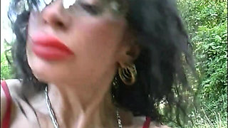 A Dirty MILF in the Park Gets Fucked and Fucked in the Ass by Her Young Friends