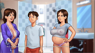 Summertime Saga - Gameplay - Roleplay - Wet Shirt Pregnant Teen and Teen's Photoshoot